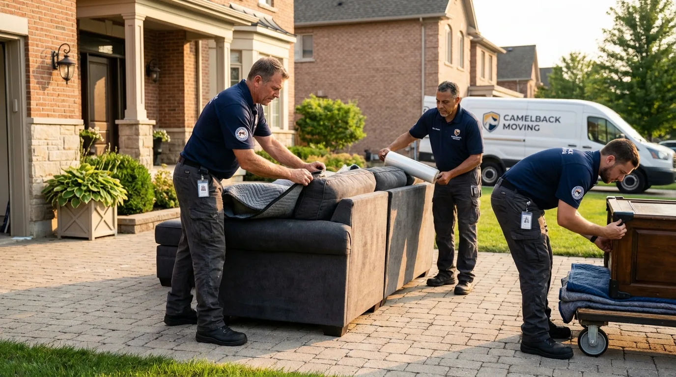 Large estate moving crew wrapping furniture in Royston, GA